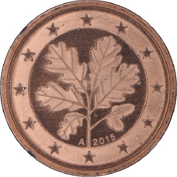 Германия 2 Евро цент (2015) "A" KM#