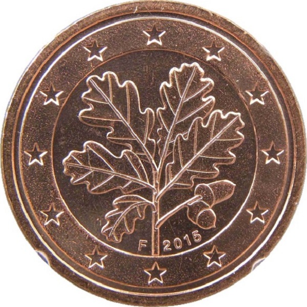 Германия 2 Евро цент (2015) "F" KM#