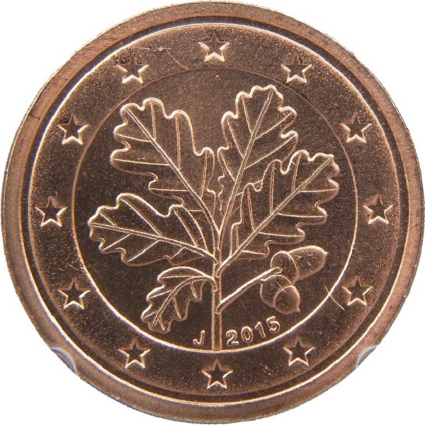 Германия 2 Евро цент (2015) "J" KM#