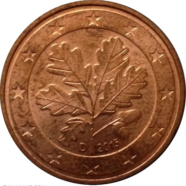 Германия 5 Евро цент (2015) "D" KM#