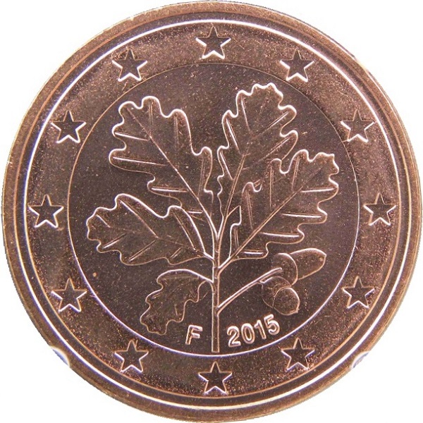 Германия 5 Евро цент (2015) "F" KM#
