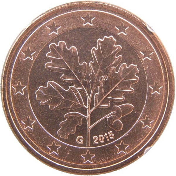 Германия 5 Евро цент (2015) "G" KM#