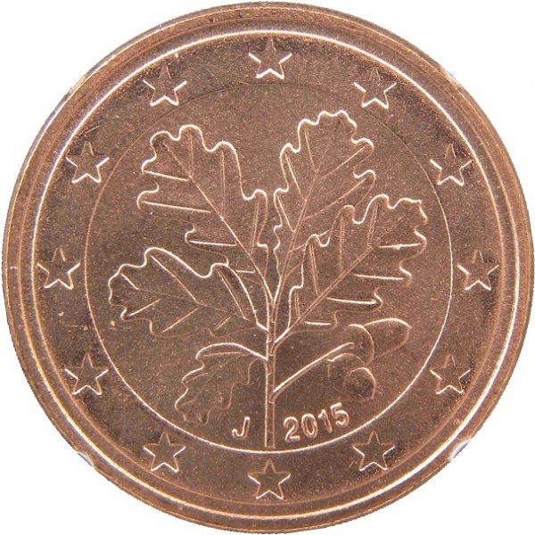 Германия 5 Евро цент (2015) "J" KM#