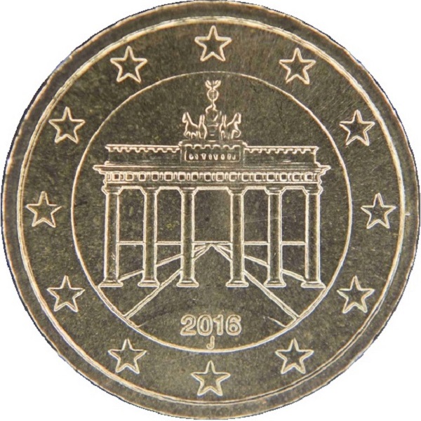 Германия 10 Евро цент (2016) "J" KM#