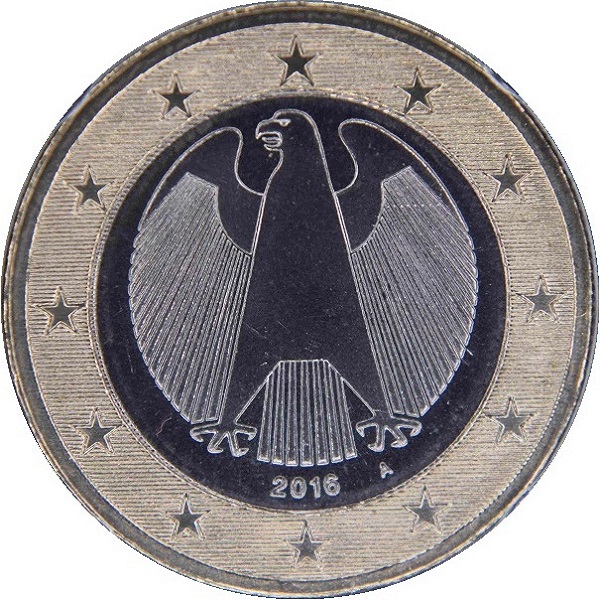 Германия 1 Евро (2016) "A" KM#