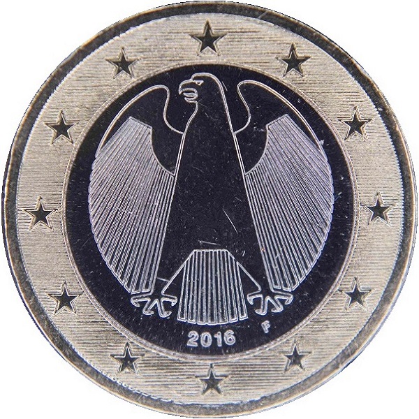 Германия 1 Евро (2016) "F" KM#