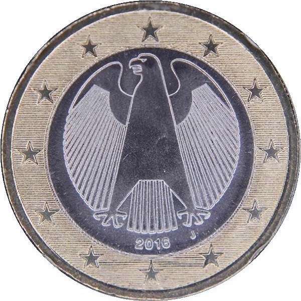 Германия 1 Евро (2016) "J" KM#