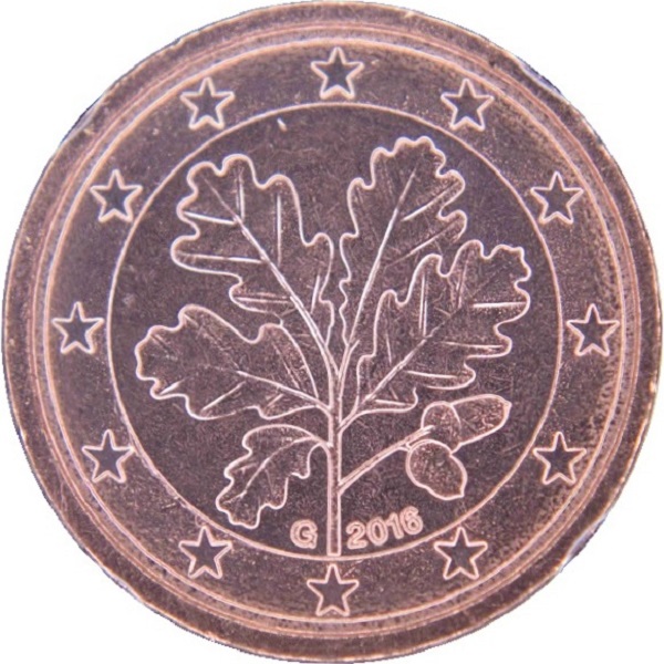 Германия 1 Евро цент (2016) "G" KM#