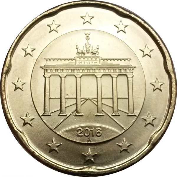 Германия 20 Евро цент (2016) "A" KM#