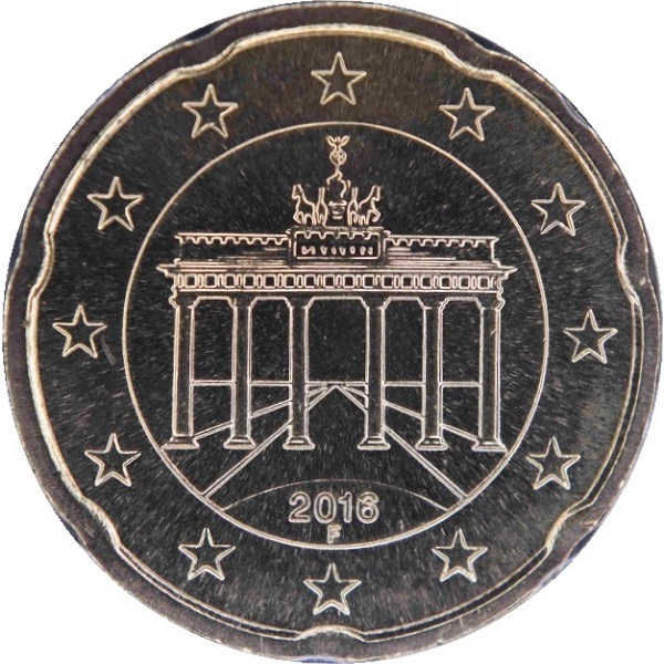 Германия 20 Евро цент (2016) "F" KM#