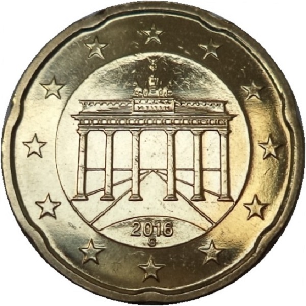 Германия 20 Евро цент (2016) "G" KM#