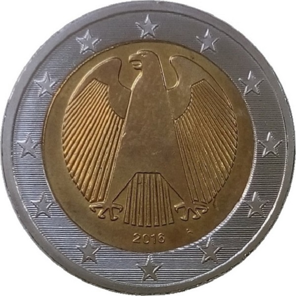 Германия 2 Евро (2016) "A" KM#