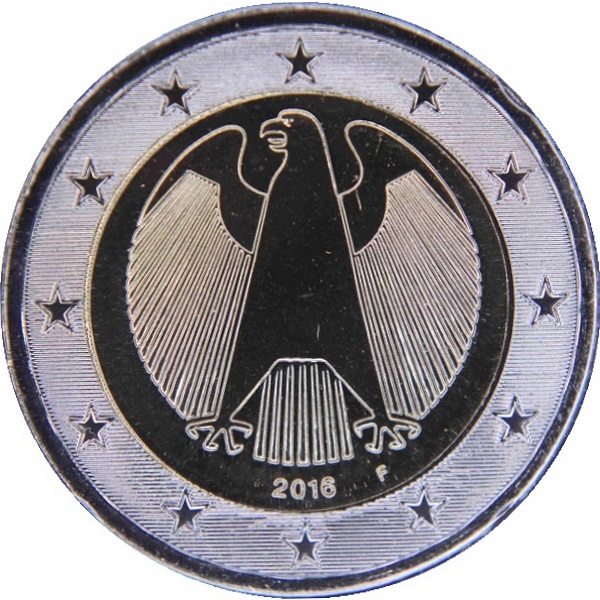 Германия 2 Евро (2016) "F" KM#