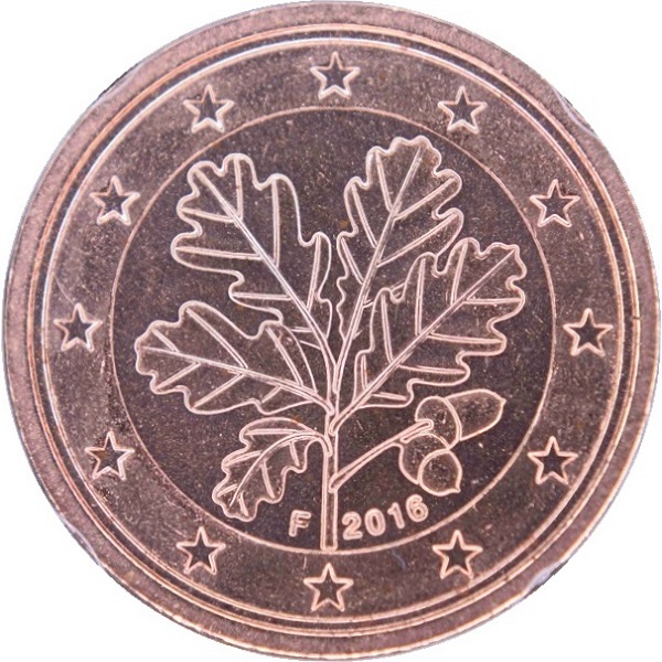 Германия 2 Евро цент (2016) "F" KM#