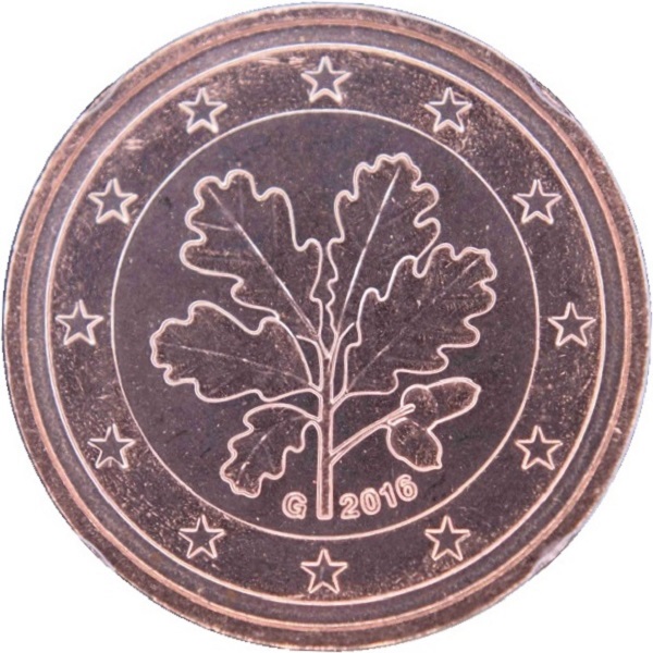 Германия 2 Евро цент (2016) "G" KM#