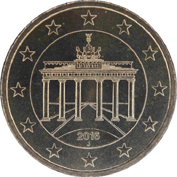 Германия 50 Евро цент (2016) "J" KM#