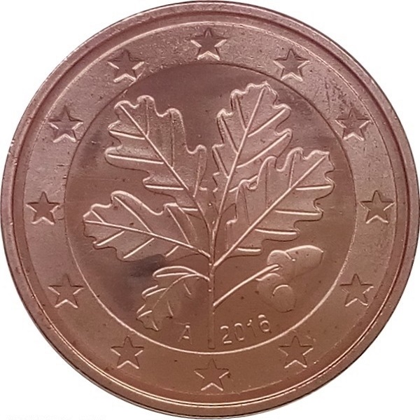 Германия 5 Евро цент (2016) "A" KM#
