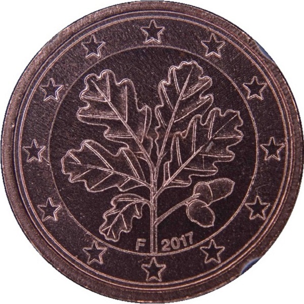 Германия 1 Евро цент (2017) "F" KM#
