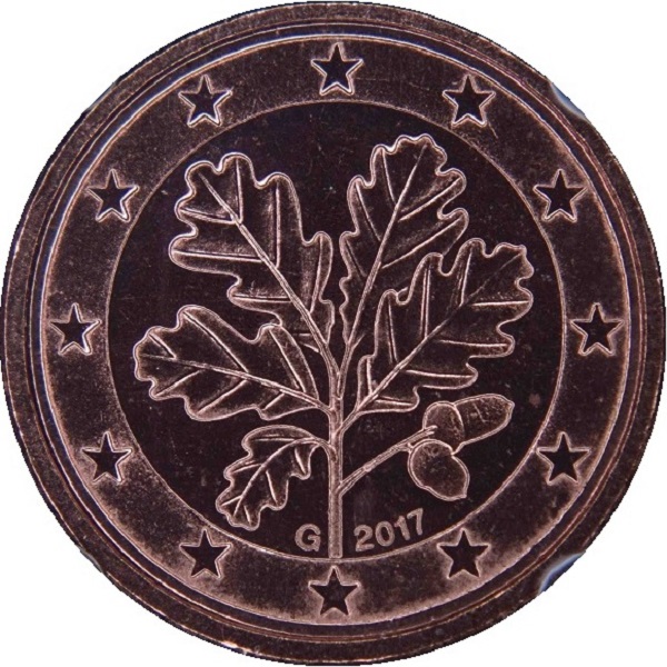 Германия 1 Евро цент (2017) "G" KM#