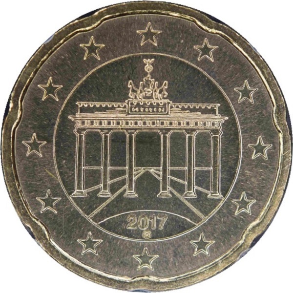 Германия 20 Евро цент (2017) "G" KM#