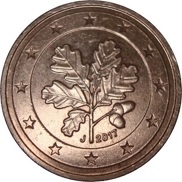 Germany 2 Euro cent (2017) "J" KM#
