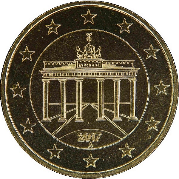 Германия 50 Евро цент (2017) "A" KM#