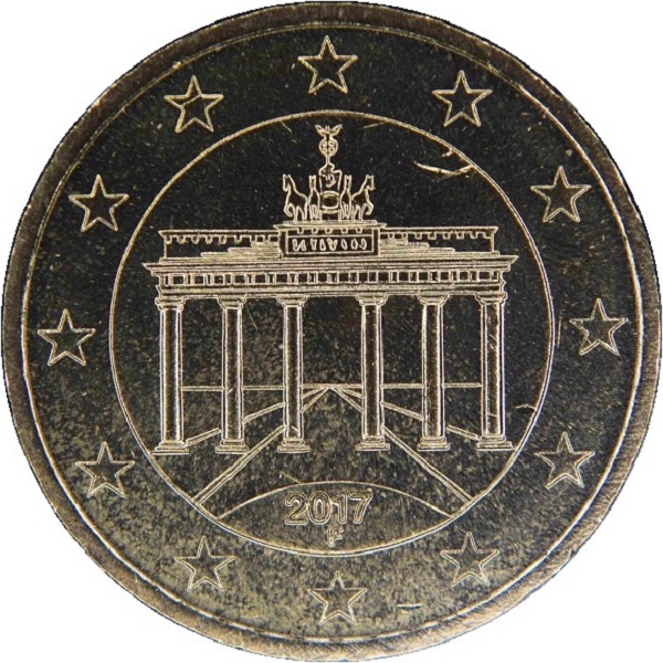 Германия 50 Евро цент (2017) "F" KM#