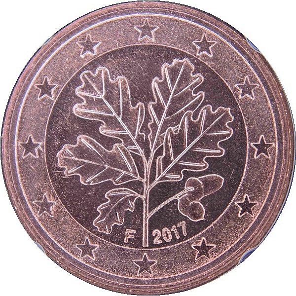 Германия 5 Евро цент (2017) "F" KM#
