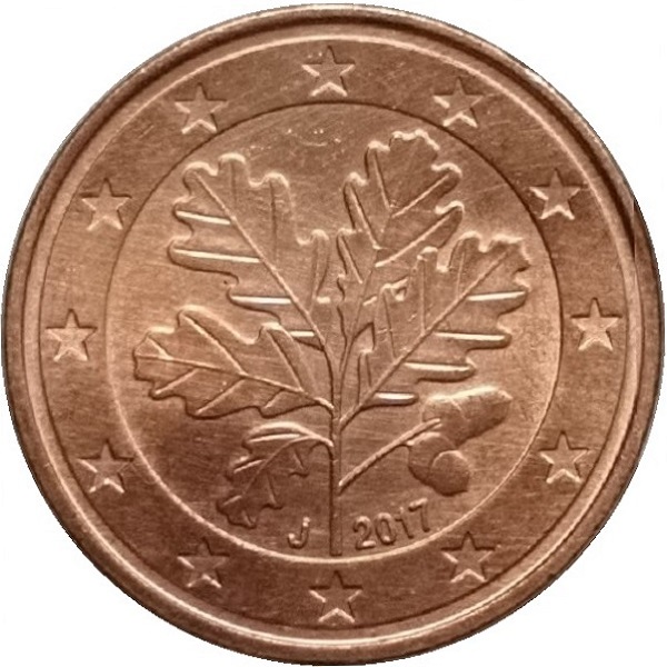 Germany 5 Euro cent (2017) "J" KM#