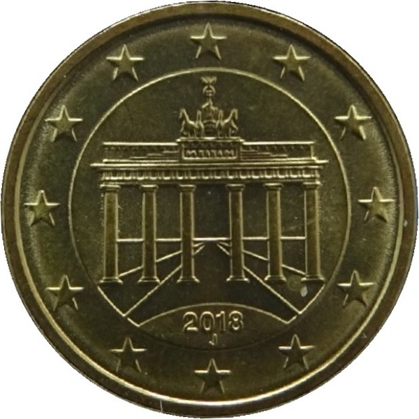 Германия 10 Евро цент (2018) "J" KM#