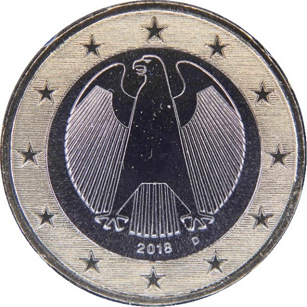 Германия 1 Евро (2018) "D" KM#