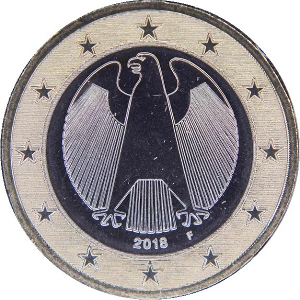 Германия 1 Евро (2018) "F" KM#