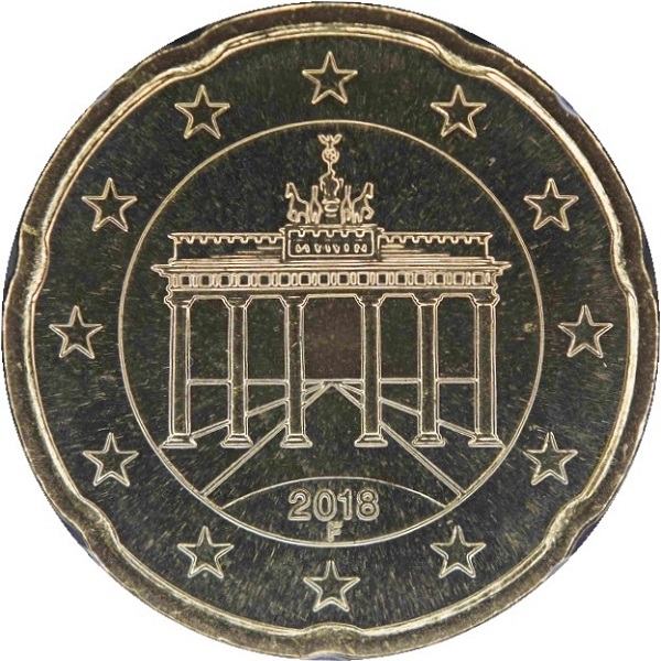 Германия 20 Евро цент (2018) "F" KM#