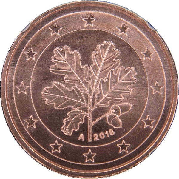 Германия 2 Евро цент (2018) "A" KM#
