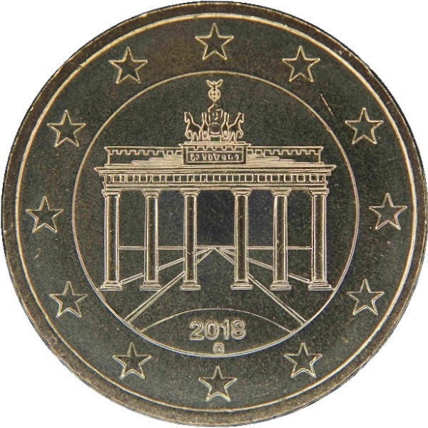 Германия 50 Евро цент (2018) "G" KM#