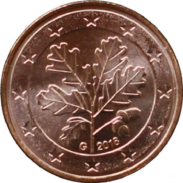 Германия 5 Евро цент (2018) "G" KM#