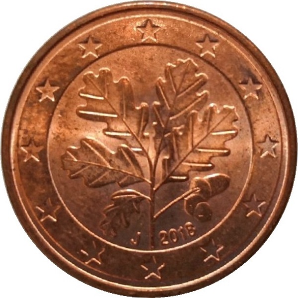 Germany 5 Euro cent (2018) "J" KM#