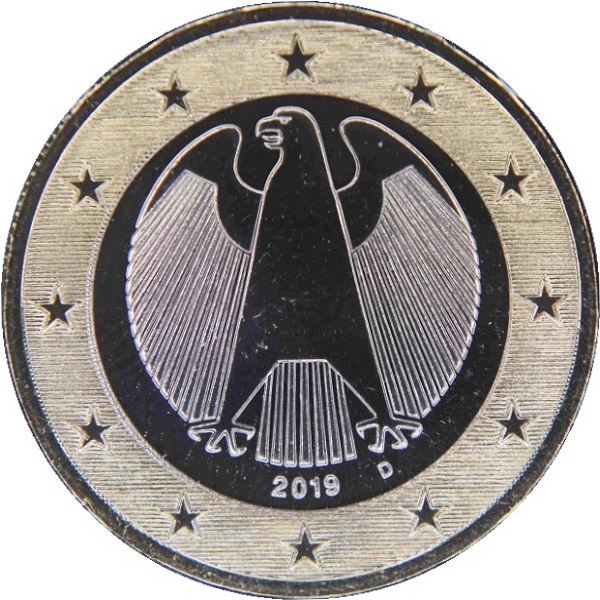 Germany 1 Euro (2019) "D" KM#