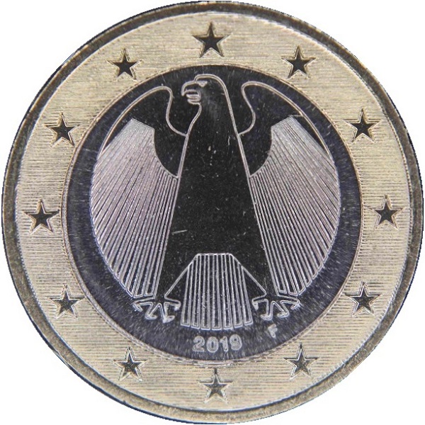 Германия 1 Евро (2019) "F" KM#