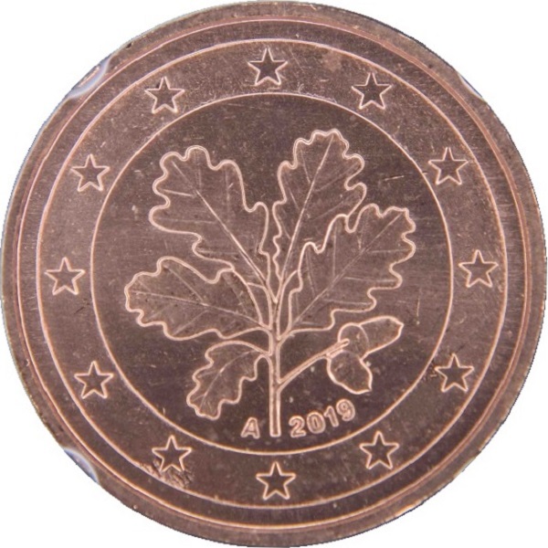 Германия 1 Евро цент (2019) "A" KM#