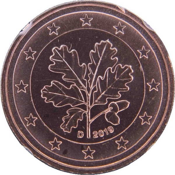 Germany 1 Euro cent (2019) "D" KM#
