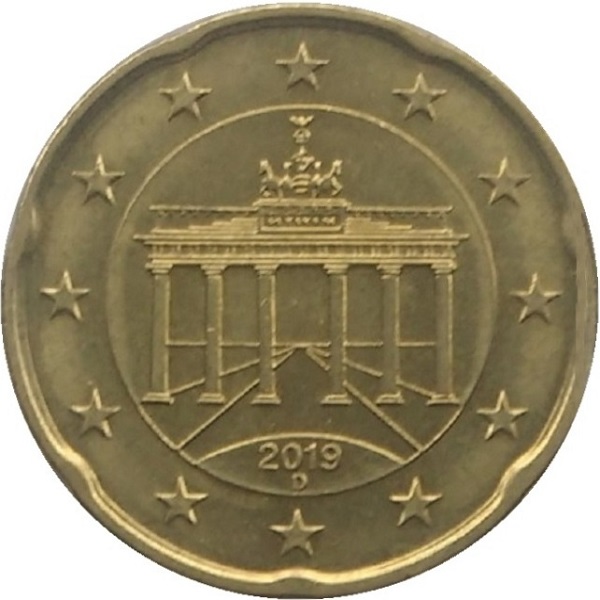 Germany 20 Euro cent (2019) "D" KM#