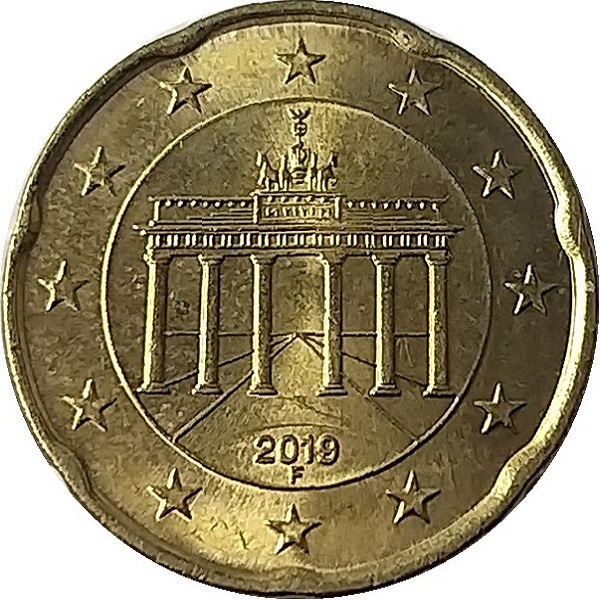 Германия 20 Евро цент (2019) "F" KM#