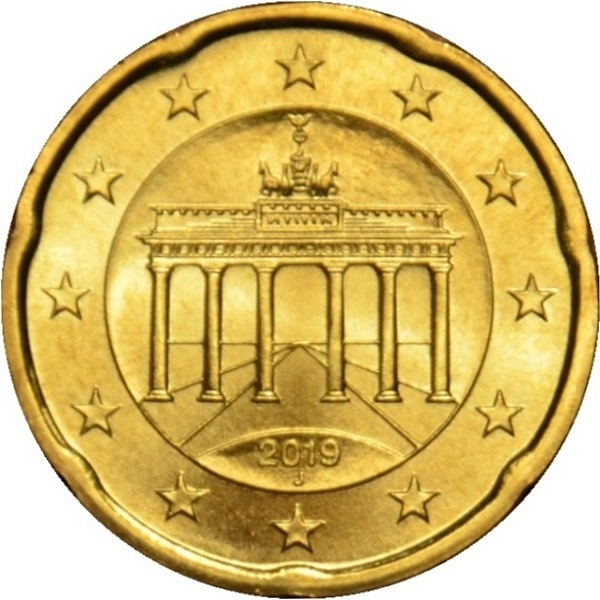 Германия 20 Евро цент (2019) "J" KM#