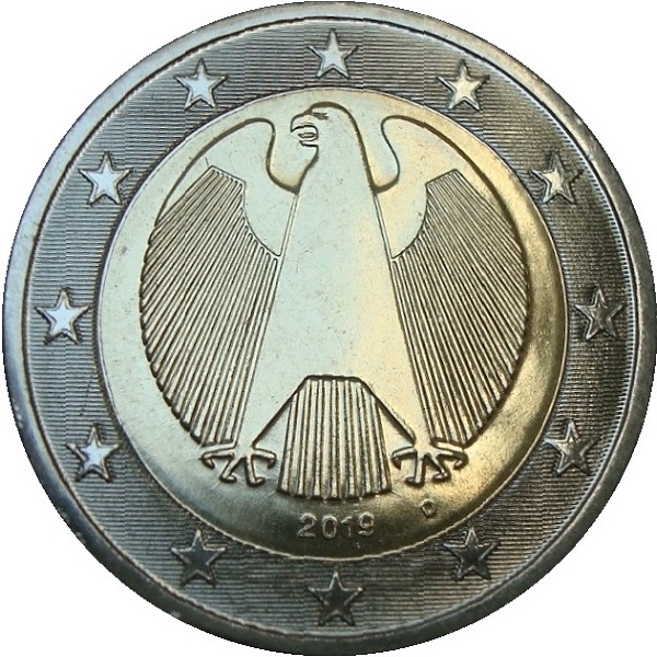 Germany 2 Euro (2019) "D" KM#
