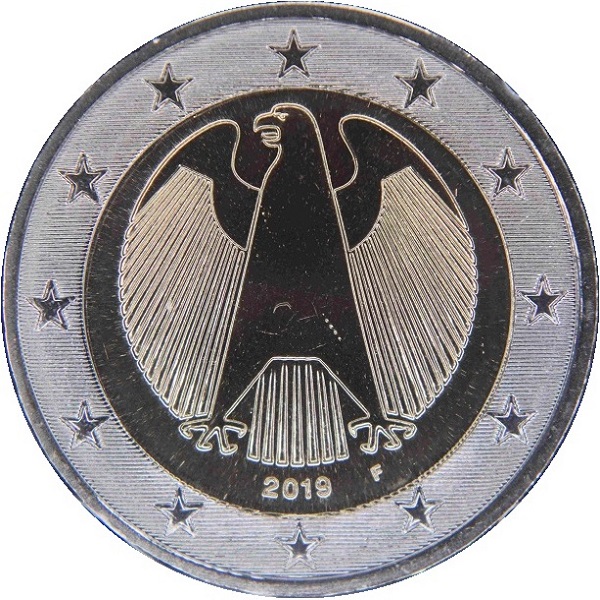 Германия 2 Евро (2019) "F" KM#