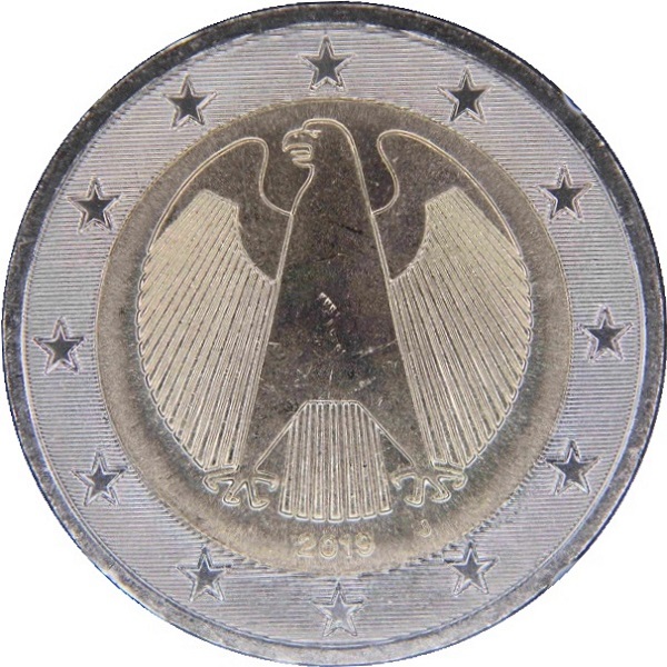 Германия 2 Евро (2019) "J" KM#