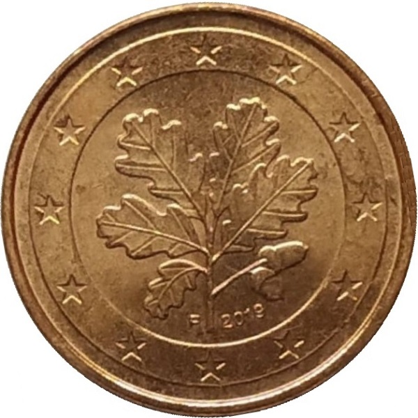 Германия 2 Евро цент (2019) "F" KM#