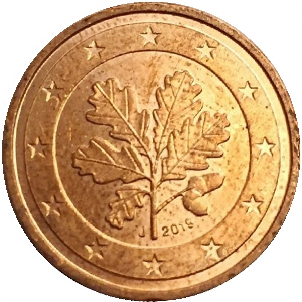 Германия 2 Евро цент (2019) "J" KM#