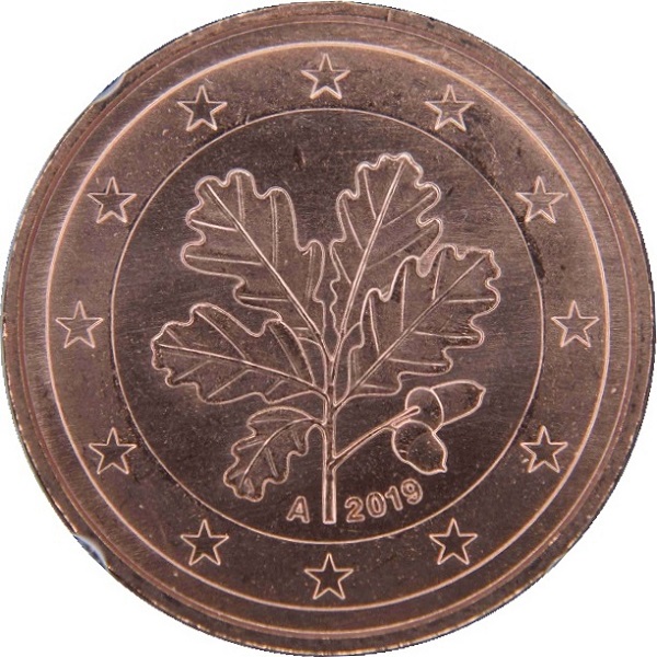 Германия 5 Евро цент (2019) "A" KM#